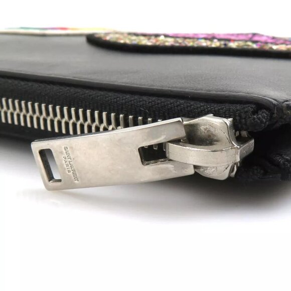Auth SAINT LAURENT Clutch Bag Black/Multicolor Leather authentic - Picture 10 of 16